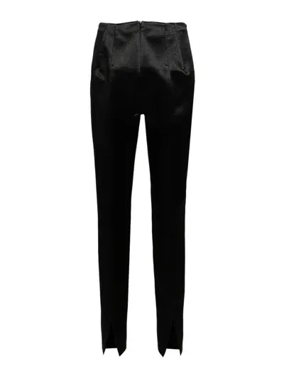 Sportmax Satin-weave Low-rise Trousers In Black