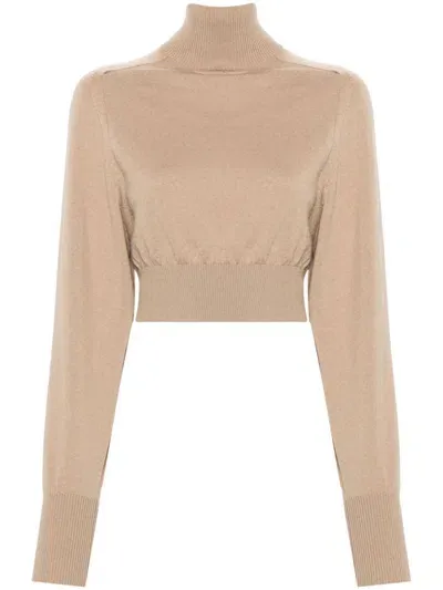 Sportmax Pre Wool Turtle Neck Sweater In Neutral