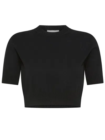 Sportmax Premier Crop Top In Viscose In Black