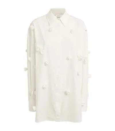 Sportmax Rose-detail Oversized Bisous Shirt In White