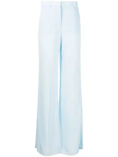 Sportmax High-waisted Straight Trousers In Blue