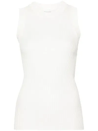 Sportmax Ribbed Cotton Tank Top In White