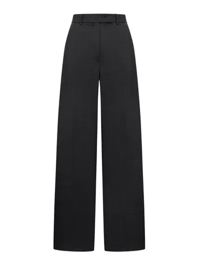 Sportmax Fanfara Layered Wide-leg Trousers In Black