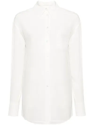 Sportmax Buttoned Curved Hem Shirt In White