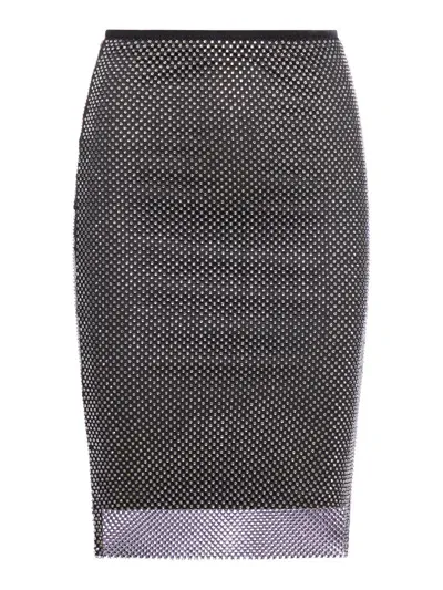 Sportmax Zinnia Embellished Mesh Midi Skirt In Black