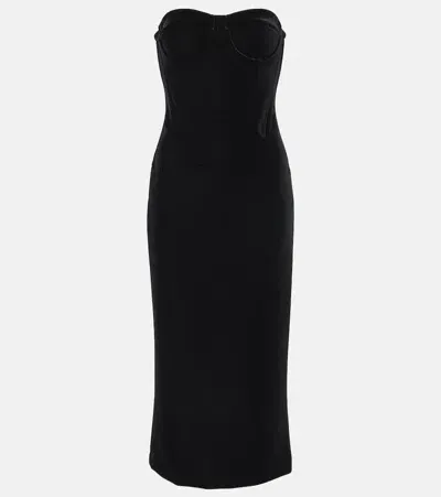 Sportmax Velvet Bustier Dress In Black