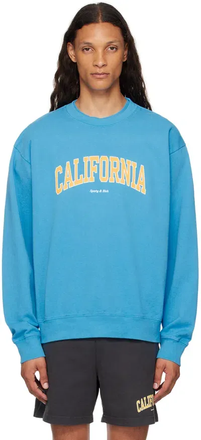 Sporty And Rich Blue 'california' Sweatshirt In Malibu Blue