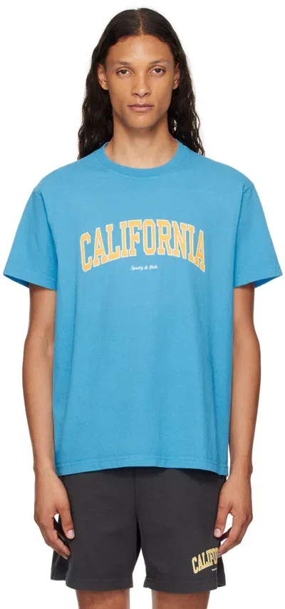 Sporty And Rich Blue 'california' T-shirt In Malibu Blue