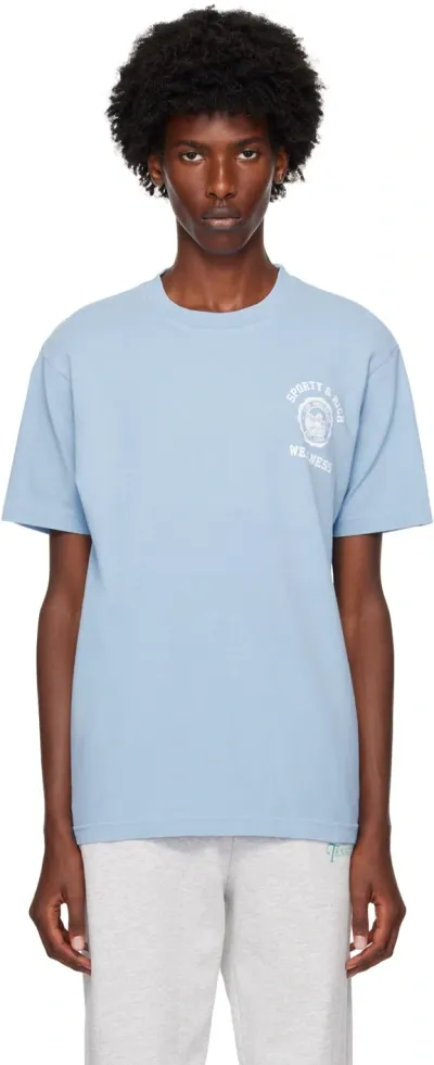 Sporty And Rich Blue Emblem T-shirt In Sky Blue