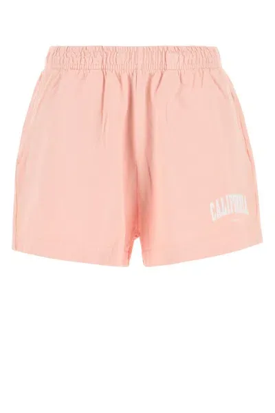 Sporty And Rich Cotton Shorts With Back Pocket And Elastic Waistband In Pink