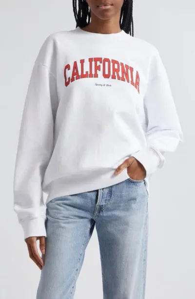 Sporty And Rich California Graphic Sweatshirt In White