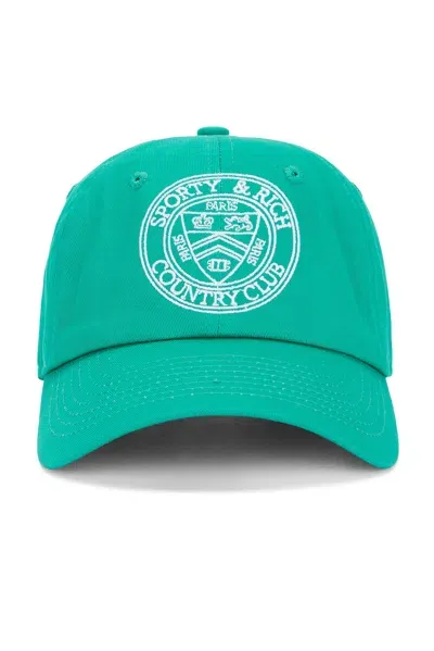 Sporty And Rich Connecticut Crest Embroidered Hat In Caribbean