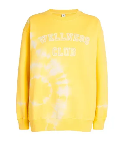 Sporty And Rich Cotton Emblem Sweatshirt In Yellow