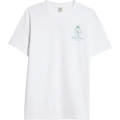 Sporty And Rich Sporty & Rich Crown Logo Cotton Graphic T-shirt In White