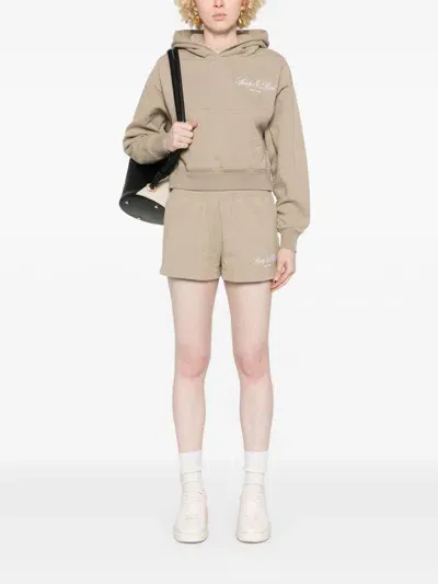 Sporty And Rich Disco Track Shorts In Neutrals