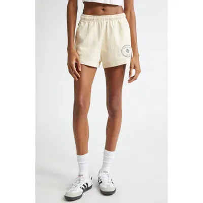 Sporty And Rich Sporty & Rich Eden Crest Cotton Disco Shorts In Cream