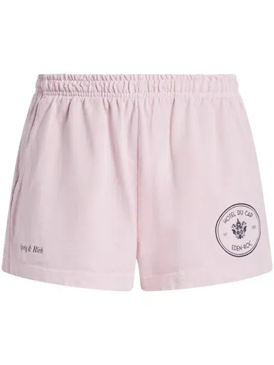 Sporty And Rich Eden Crest Disco Shorts In Pink