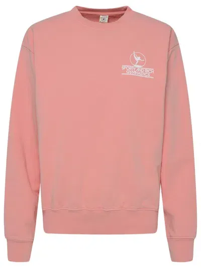 Sporty And Rich Sporty & Rich Gymnastics Crewneck Sweatshirt In Pink