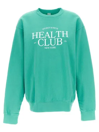 Sporty And Rich Sr Health Club Crewneck Sweatshirt In Turquoise