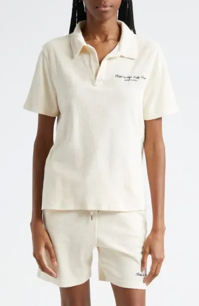 Sporty And Rich Sporty & Rich Hotel Du Cap Cotton Terry Cloth Polo In Cream