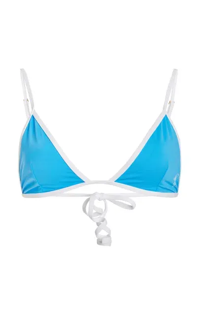 Sporty And Rich Kate Bikini Top In Blue