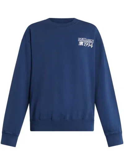 Sporty And Rich Logo Sweatshirt In Blue