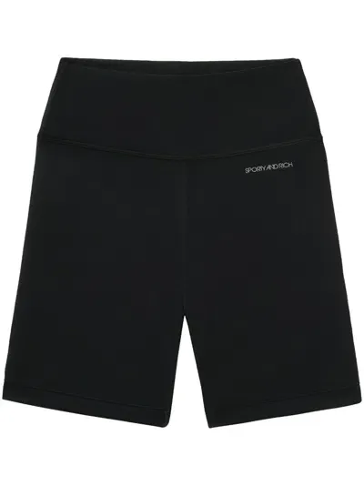 Sporty And Rich N.03 Logo-print Shorts In Black