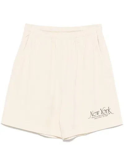 Sporty And Rich Ny 94 Track Shorts In Neutrals