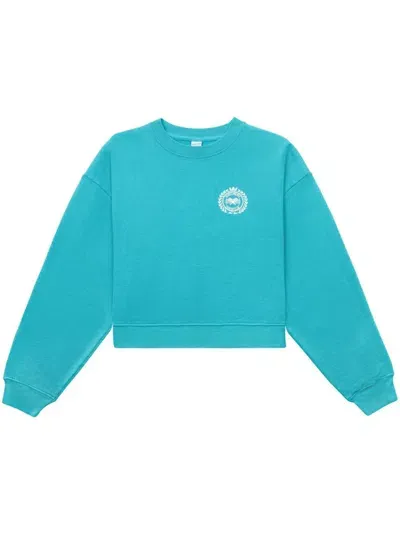 Sporty And Rich Ny Country Club Cropped Sweatshirt In Green