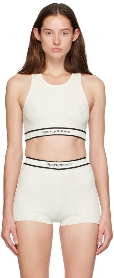 Sporty And Rich Off-white Serif Logo Tank Top