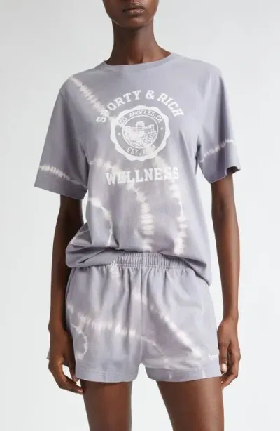 Sporty And Rich Sporty & Rich Oversize Emblem Tie Dye Cotton Graphic T-shirt In Easter Egg Tie Dye