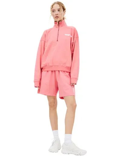 Sporty And Rich Quarter Zip Sweatshirt In Pink