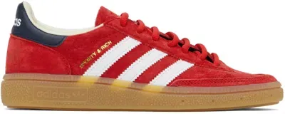 Sporty And Rich Red Adidas Originals Edition Handball Spezial Sneakers In Red/ Indigo/ White