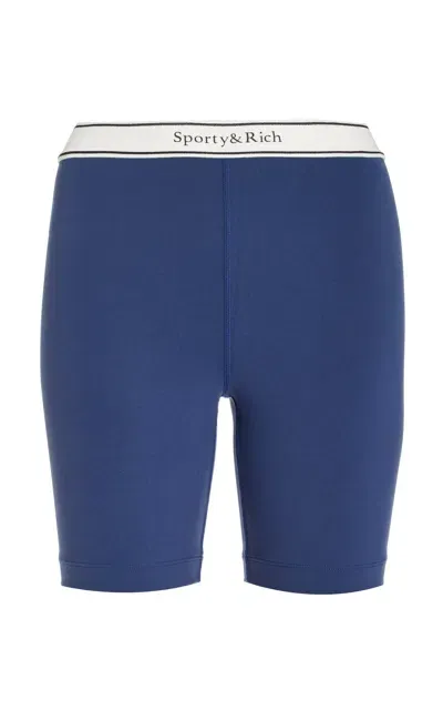 Sporty And Rich Stretch-nylon Biker Shorts In Navy