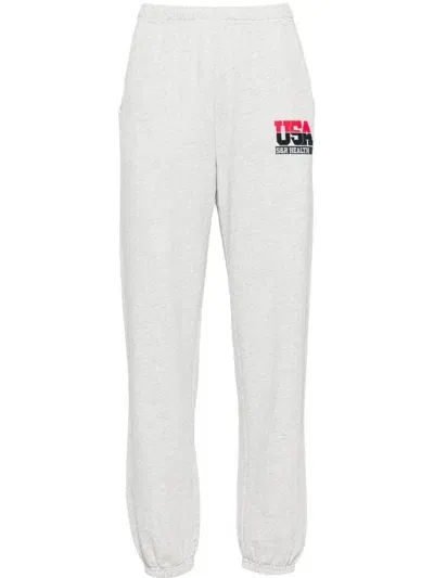 Sporty And Rich Text-print Track Pants In Grey