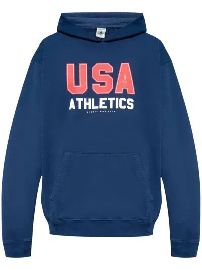 Sporty And Rich Usa Athletics Hoodie In Blue