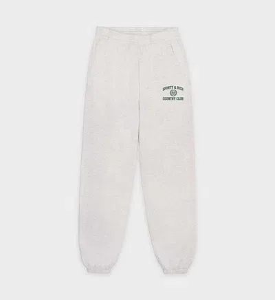 Sporty And Rich Varsity Crest Sweatpant In Heather Grey