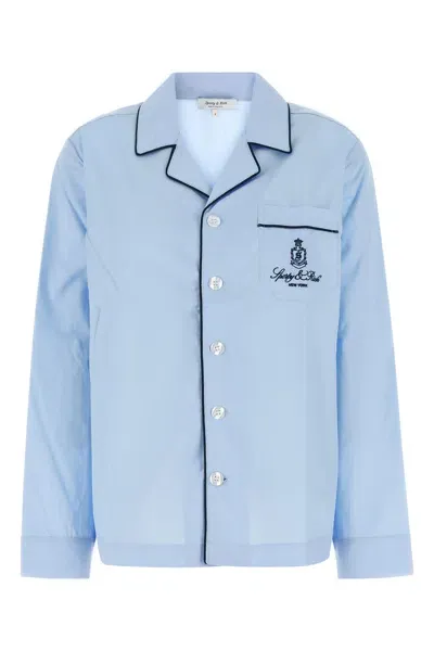 Sporty And Rich Vendome Pyjama Shirt-l Nd Sporty & Rich Female In Blue