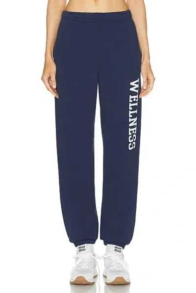 Sporty And Rich Wellness Ivy Sweatpants In Navy & White