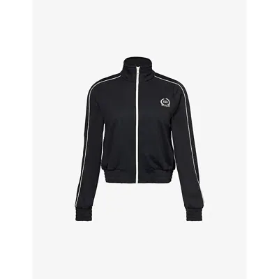 Sporty And Rich Country Golf Stripe-trim Woven Jacket In Black