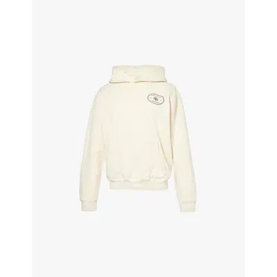 Sporty And Rich Womens Cream Eden Crest-print Relaxed-fit Cotton-jersey Hoody