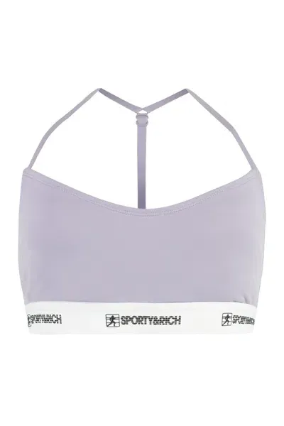 Sporty And Rich Sporty & Rich Logo Detailed Racerback Cropped Top In Lilac