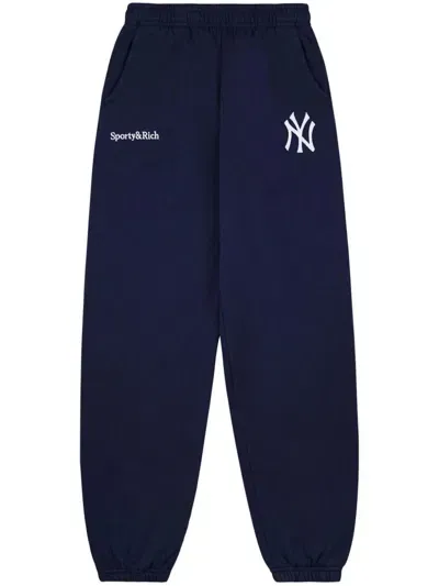 Sporty And Rich Yankees Serif Track Pants In Blue