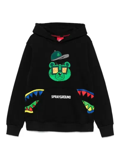 Sprayground Kid Kids' Money Bear Cut Hoodie In Black