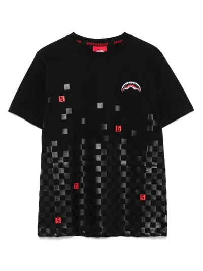 Sprayground Kid Kids' Pixel Check T-shirt In Black