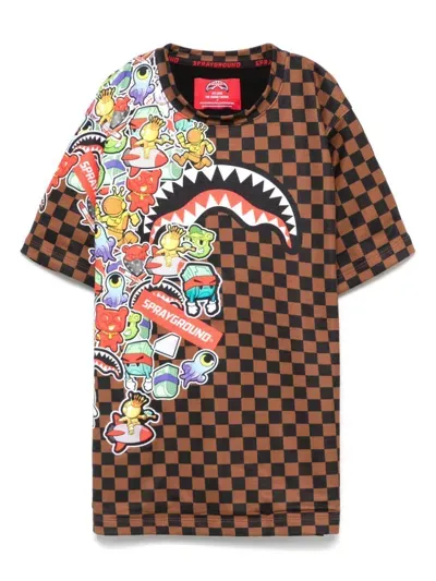 Sprayground Kid Kids' Sticker Bomb T-shirt In Brown