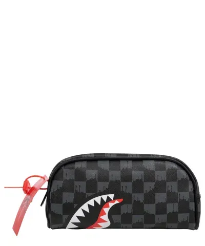 Sprayground Label Shark Toiletry Bag In Black