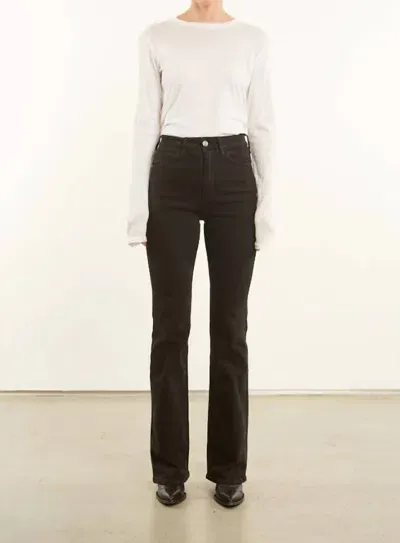 Sprwmn High-rise Micro Flare Denim Jeans In Black