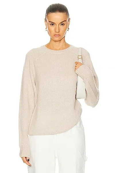 Sprwmn Spring Classic Loose Gauge Crew Neck Sweater In Wheat