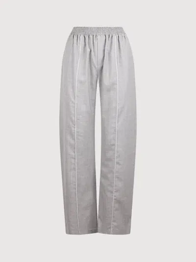 Ssheena Pants With Contrasting Piping In Grey